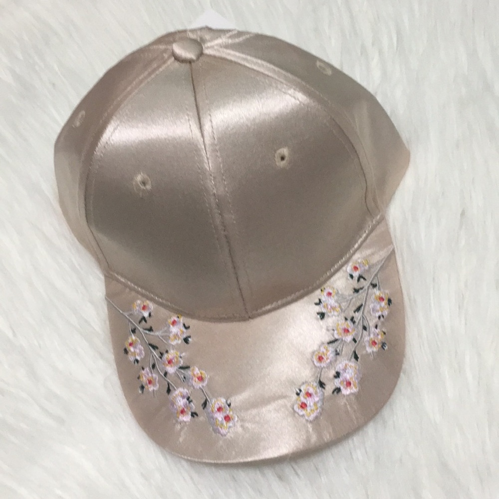 BP NEW Champagne Flirty Satin Floral Baseball Cap
